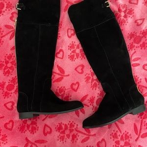 Charles by Charles David Over the Knee Black Suede Boots, Size 8.5